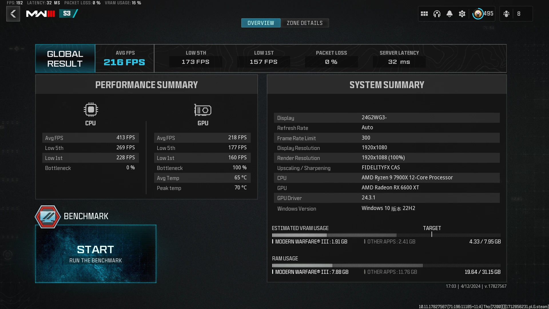 MWIII Benchmark